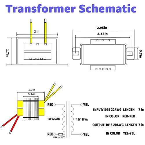12v10w acac power transformer input 120v60hz single-phase transformer applicable to motorhome electric fireplace instrument small power k-001 led light strip lndustrial control etc