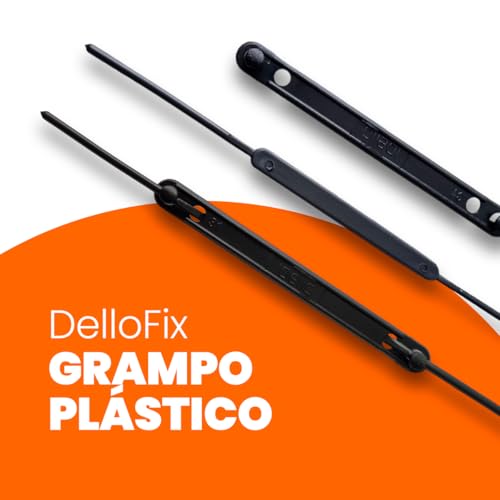 Grampo e mola plástico - preto - com 50 unidades - Dello