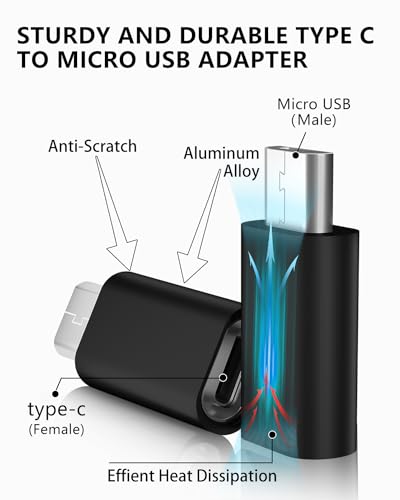 Adaptateur USB C vers Micro USB mâle lot 12 transfert rapide - 5