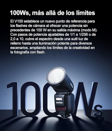 Ficha técnica Godox V100-N 100W TTL Flash de Cámara para Nikon 24G Flash de Cámara Inalámbrico de Cabeza Redonda con Flash Externo SU-1 HSS 1/8000s 2980mAh Batería de Litio Flashes Godox V1Pro N Actualizado - Fernando Cortés