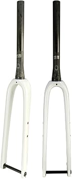 Full Carbon Fiber Rigid Forks 700C Gravel Road Bikes Fork 1-1/2" Tapered Front Forks Disc Brake Bike Hard Fork 12 * 100mm Thru AxleWhite