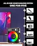 Ankuka Karaoke Machine, Portable Bluetooth Speaker with 2 Wireless Microphones, Effects Signal Processors for Adults Kids with LED Lights, Supports TWS/REC/FM/AUX/USB/TF for Home Party Picnic - Image 6