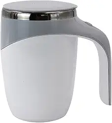 Caneca Mixer Misturadora Magnética Copo Térmico Pilha 380 ml (Branco)