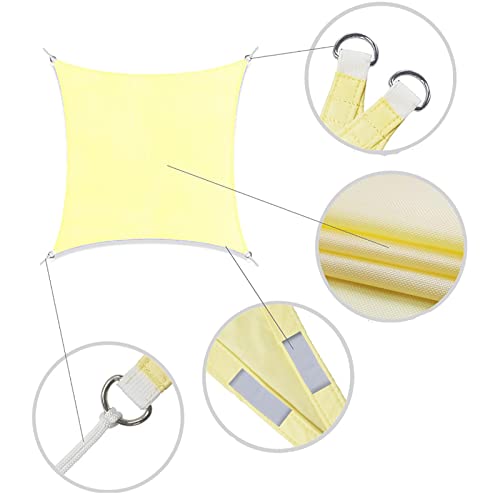 Toile d'ombrage triangle imperméable avec corde bache soleil extérieur - 7