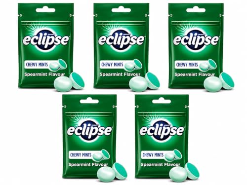 Eclipse Chewy Mints, Fresh Breath Mint Candy, Long Lasting Cooling Mints, 5 Packs, Spearmint Flavor