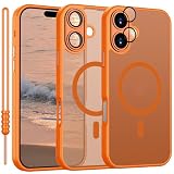 Cover Magnetica per iPhone 17 Compatibile con MagSafe, Custodia per iPhone 17 Traslucida Opaca Case Ultra-Sottile Anti-Scivolo Resistente, Orange