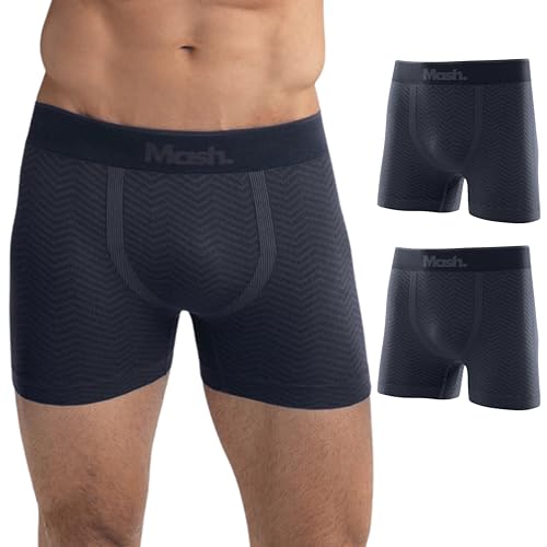 MASH Kit 2 Cuecas Boxer Sem Costura Masculino Adulto, 2 Cinza Chumbo, M