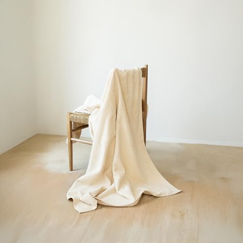SALBAKOS 100% Turkish Cotton Jumbo Bath Sheet Towel Oversized 40x80 inch | Premium Hotel & Spa Quality, Soft, Absorbent, XL Bath Towels | Made in Turkey (Pack of 1, Ivory, Jumbo Bath Sheet) - Thumbnail 4