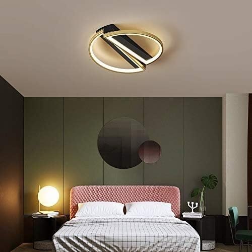 Plafonnier LED dimmable noir moderne avec télécommande pour plafond de chambre - 2
