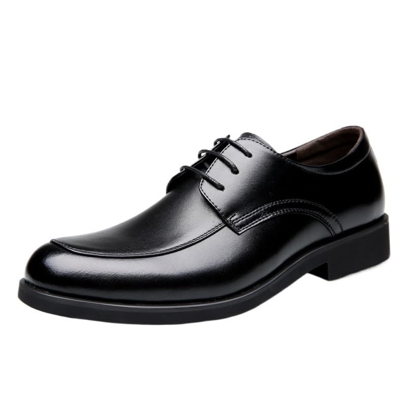 Men Dress Oxford Shoes Synthetic Leather Plain Toe Lace-up Prom Anti-Slip Shoe Working