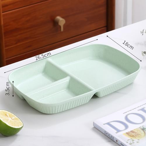 Image of Unbreakable & Reusable & Eco Friendly Dinner Dishes for Sushi, Side Dish, Fruit, Appetizer, Cake, Ice Cream Dishwasher & Microwave Safe Lightweight Dinnerware Sets (Nordic Green, Pack of 6)