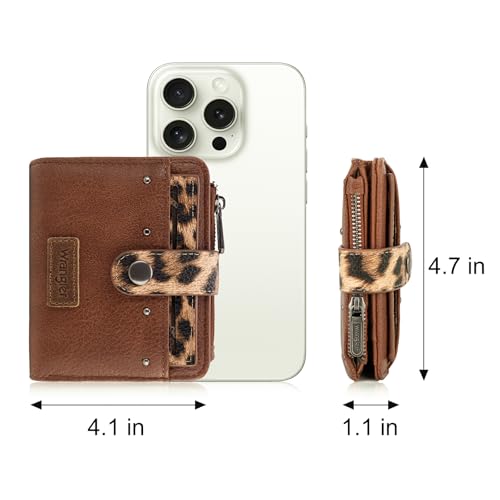 Montana West X Wrangler Small Womens Wallet Leopard Print Women's Wallets, Card Cases & Money Organizers Small Bifold Card Wallet with Removable ID Window2