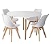 Happy Garden Ensemble Table Ronde 120cm Martha et 4 chaises Nora Blanc