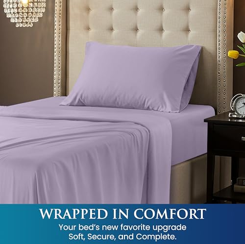 Image of Utopia Bedding Twin Sheet Set 3 Piece Soft Sheets - Lavender