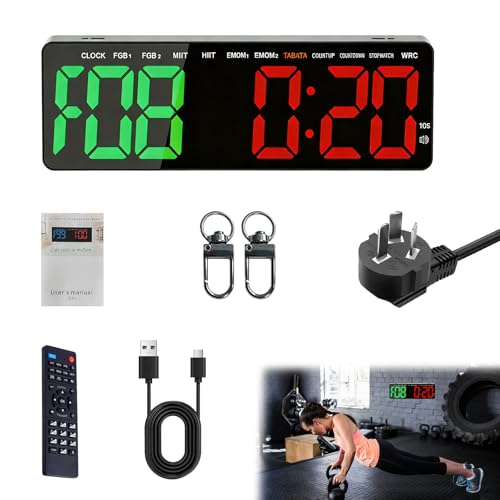 Gym Timer Clock for Home Gym 16.5 Fitness Timing with Start/Stop Button