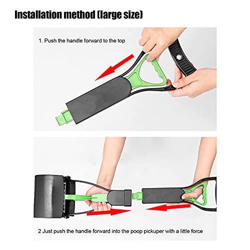 Image of Cocoarm Pooper Scooper with Long Handle, Jaw Poop Scoop for Large Dogs and Cats, Portable Pet Waste Picker, Green