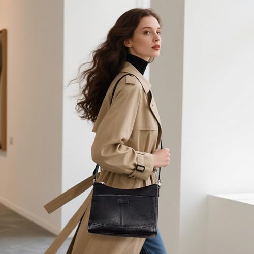 Image of befen Genuine Leather Crossbody Purses for Women, Women's Small Crossbody Shoulder Bag with Built in RFID Wallet