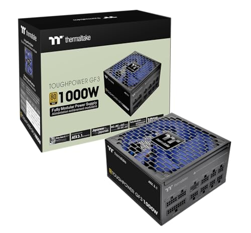 Image of Thermaltake Toughpower GF3 1000W, True 600W 12VHPWR Connectors on PSU & NVIDIA RTX 40 series, ATX 3.0 /PCI-E 5.0 Ready, 80+ Gold, SLI /Crossfire Ready Power Supply, PS-TPD-1000FNFAGU-4, 10 Year Warranty