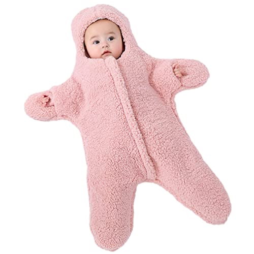 Image of UAZNegozio Newborn Baby Boy Girl Winter Jumpsuit Outfit Hooded Onesie Thick Bodysuit Romper Cartoon Starfish Panda Coat