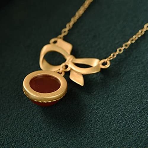 Collier Southern Red Tourmaline fini les bijoux ternes avec ce pendentif rétro - 2