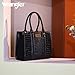Wrangler tote bag for womens purses and handbags for women Crocodile black satchel bags 3pcs purse set gifts medium crossbody with guitar strap WG3-B8321BK