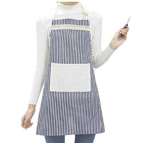 Image of KPNG Cotton Linen Cooking Apron Adjustable Kitchen Apron Soft Chef Apron with Pocket for Women and Men