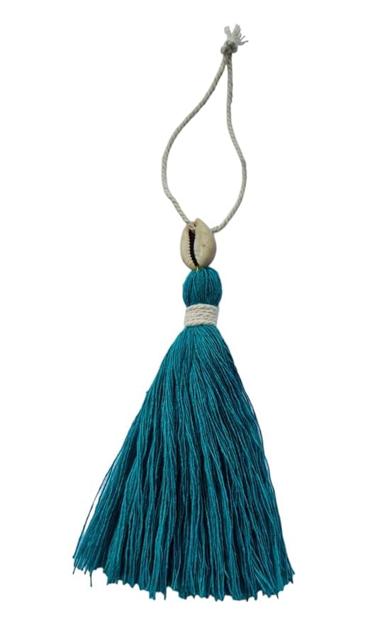 Image of Zippy Flora Handmade Cotton Tassels with Cowrie Shells for DIY & Crafts Project, Pack of 15 (Baby Pink)