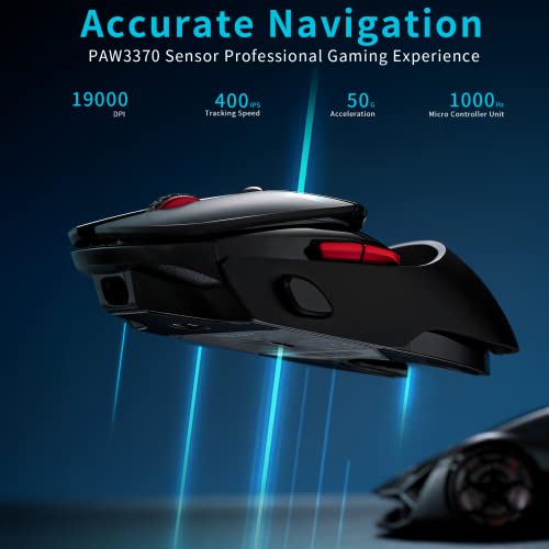 Rapoo Vt960S High Performance Wireless Gaming Mouse Paw3370 Sensor 19000 Dpi, Oled Display Wired/Wireless Modes With Lightsync Rgb, 9 Programmable Buttons, On-Board Memory For Pc Computer Laptop #TOP1