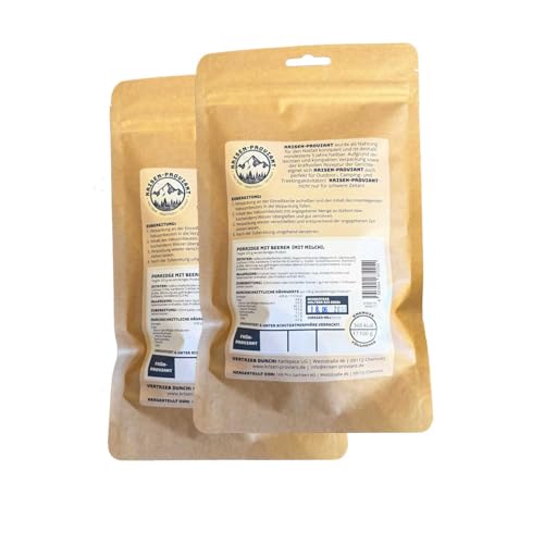 Krisen-Proviant - 2er-Set Porridge mit Beeren inkl. Milch Notvorrat 5 J. MHD, Survival Food Prepper Outdoor Notfall Nahrung
