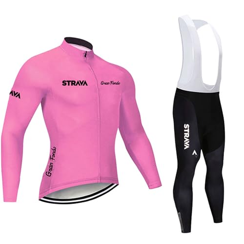 Legou Cycling Suit Long Sleeve Long Pants Quick Dry Breathable Stretchy Pink 2 3XL