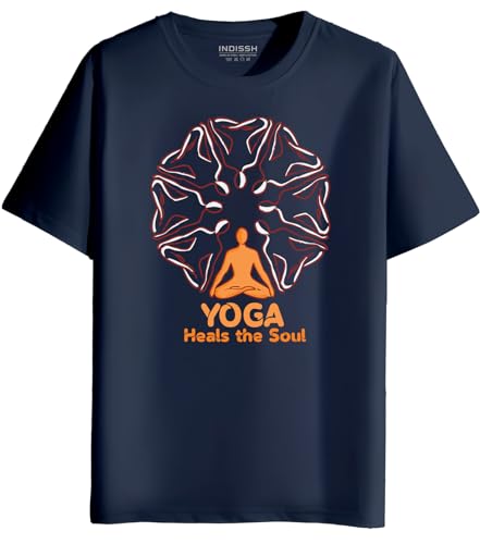Image of INDISSH Women's Regular Fit Half-Sleeves YOGA17 Themed Garphic Printed Tshirt|Regular Wear T-Shirt for Women's| Pack of 1 T-Shirt|
