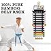 ESSENTURA 12 Belt Karate Belt Display Rack with Trophy Mount, Bamboo, Themed Stickers, Medal Hangers - Taekwondo Belt Display, Jiu Jitsu, BJJ, Martial Arts (Black, 12 Belts)