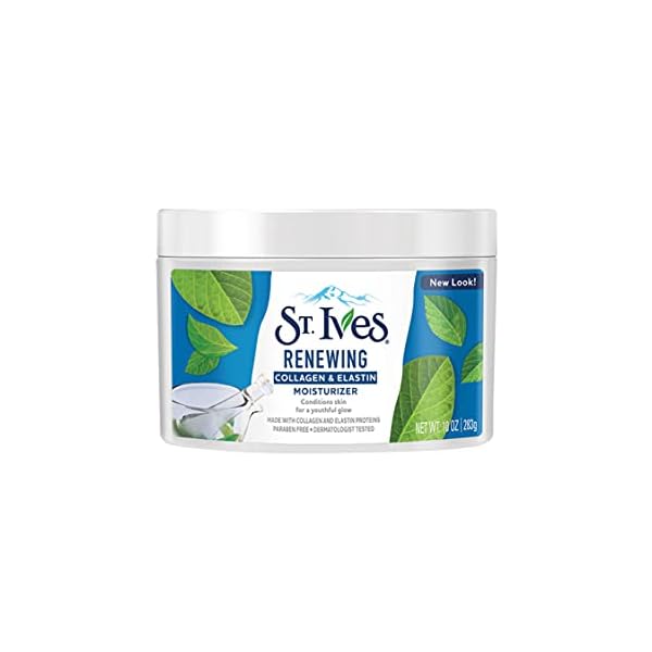 St. Ives Face Moisturizer Cream, Collagen and Elastin, Renewing Facial Moisturizer for Women, Paraben Free, Dermatologist Tested Daily Moisturizing for Dry Skin Cruelty Free, 10 oz