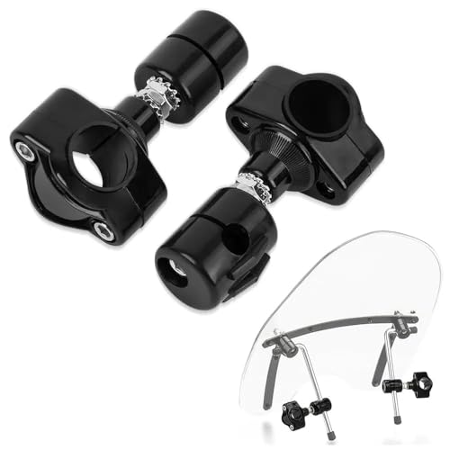 Déflecteur parebrise Moto Haute Résistance avec Supports Chromés pour Guidon de 22mm et 25mm