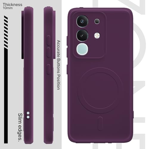 Image of Pikkme Back Cover for Vivo T4x 5G / iQoo Z10x 5G / Vivo Y31 Pro 5G Soft Matte Silicone Mag-Safe Design (Mag-Safe Not Support) Camera Protection | Slim Fit Bumper Cover (Purple)
