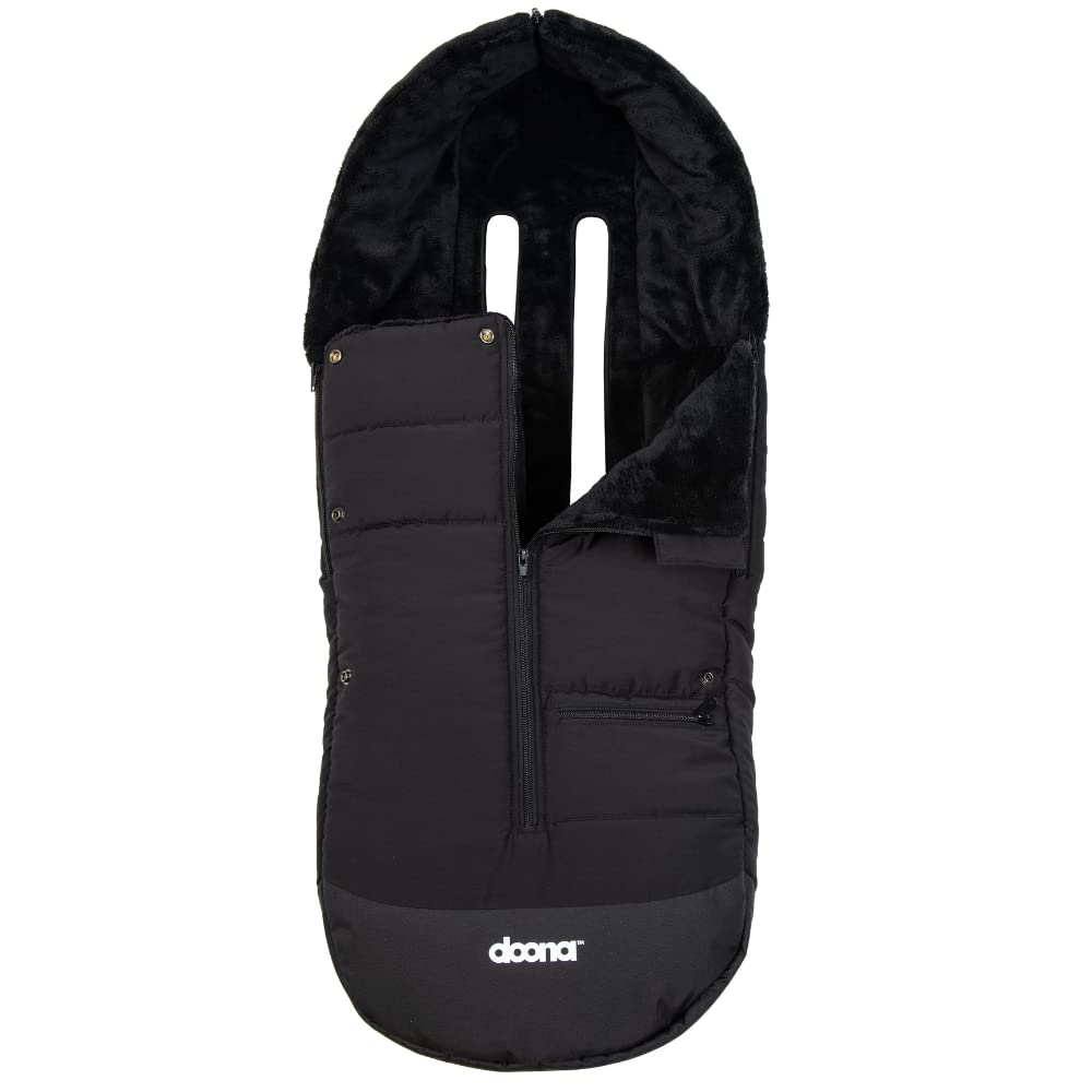 DOONA, coprigambe, adatto alla maggior parte dei seggiolini auto, dei passeggini e delle carrozzine, con coperta imbottita, resistente alle intemperie e lavabile in lavatrice, nero