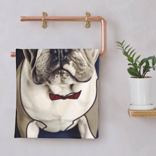 Serviette de bain bouledogue français douce et absorbante pour sport et yoga