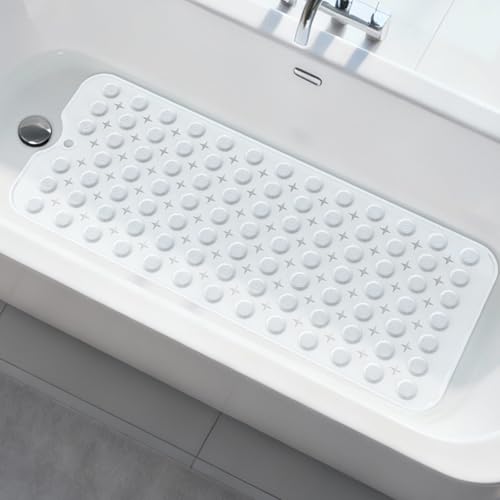 Silicone Bathtub Anti Fatigue Mat for Standing - Upgraded Silicone Kitchen Mat for Floor, Non-Slip Comfort Portable Standing Desk Mat with Massage Points at Home, Machine Washable, Easy to Store