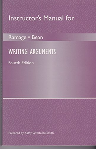 Instructor's Manual for Writing Arguments 0205272460 Book Cover