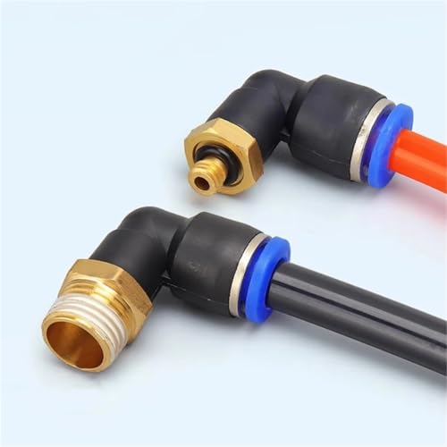 Conectores neumáticos PL de 8mm y rosca de 3/8 para codos de mangueras de tráquea 5