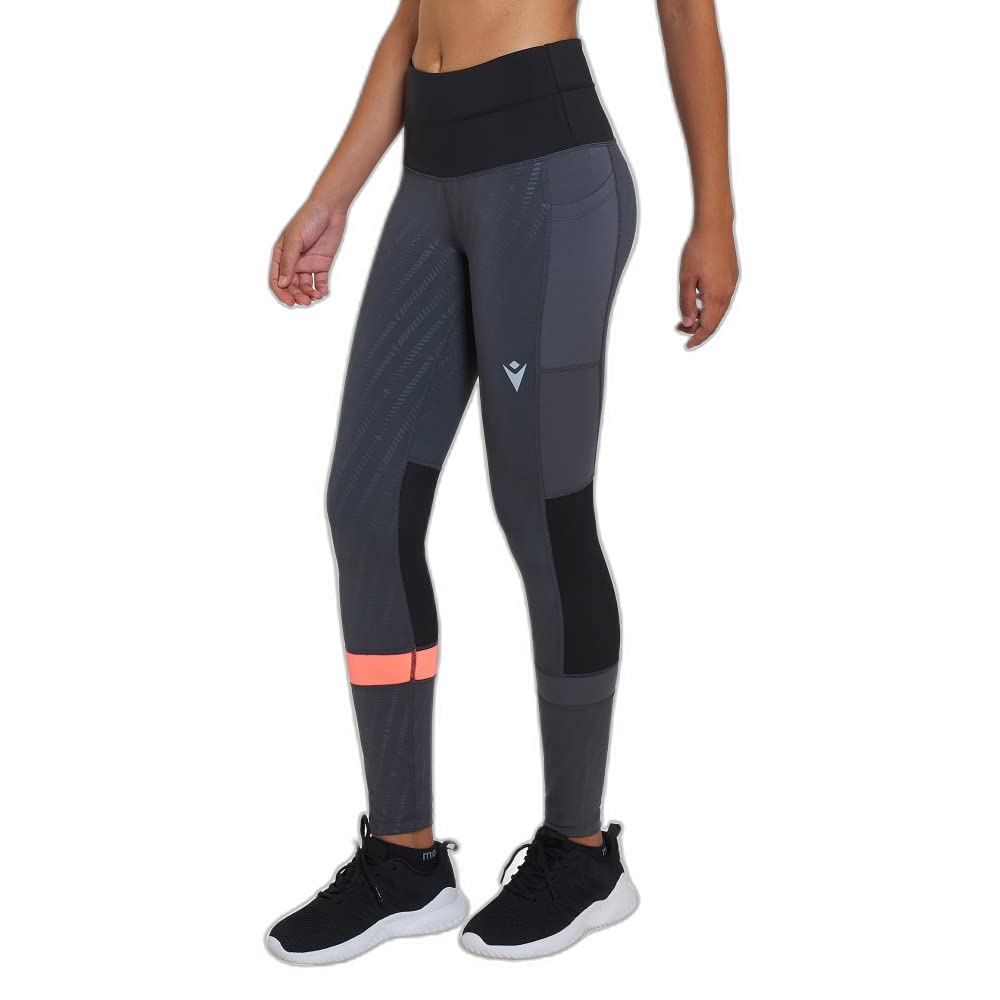 Macron - Run Fcc Clover Light Strtch Long Pants Wmn Mgry/Blk/Ncor, Pantaloni Running Donna