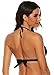 FITTOO Womens Sexy Padded V-Neck Triangle Bikini Top Push up Lace-up Classic Retro Swimsuit Black S
