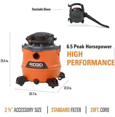 16 Gal. 6.5-Peak HP NXT Wet/Dry Shop Vacuum with Detachable Blower, Filter, Hose and Accessories
