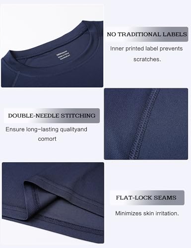 CIMIC 5er Pack Sport Tshirts Herren Funktionsshirt Sportshirt Herren Kurzarm T Shirt Atmungsaktive Trainingsshirt Männer Fitness Gym Laufshirt Wandershirt Men Set 510 Black Grey Green Navy Blue L