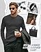 August Alley 4 Pack Men's Cotton Thermal Long Sleeve Shirts Ribbed Crew Neck Tops Slim Fit Undershirts Fall Winter Base Layer(Black, White, Gray, Charcoal Gray,Small)