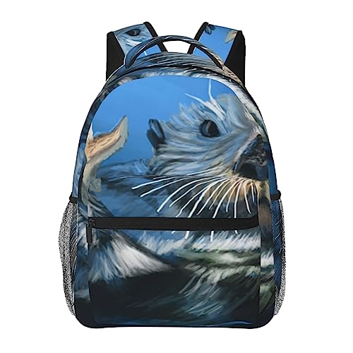 Sac à dos d'écolier léger loutre de mer fini le mal de dos