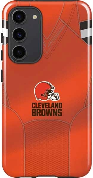 Skinit Pro Phone Case Compatible with Galaxy S23 Plus - Officially Licensed NFL Cleveland Browns Distressed Design