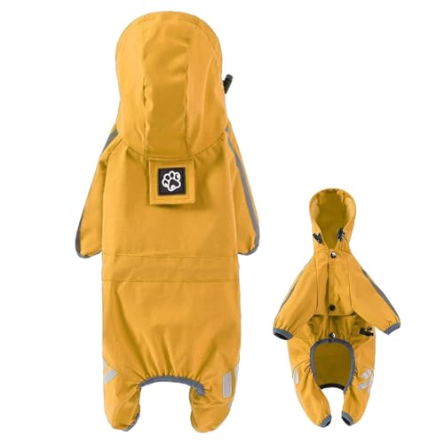 Chubasquero para Perros - Chaqueta Impermeable para Mascotas, Poncho con diseño de Tiras Reflectantes | La ropa impermeable ligera de cuatro patas protege contra la lluvia y el viento mantiene a las m