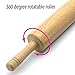 FARBERWARE Classic Wood Rolling Pin, 18-Inch Hardwood Dough Roller for Baking Pizza, Pies, Pastry and Cookies, Ergonomic Handles, Kitchen Essential