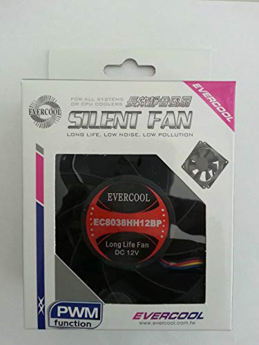Evercool 12v PWM Fans (80x38mm, Black)